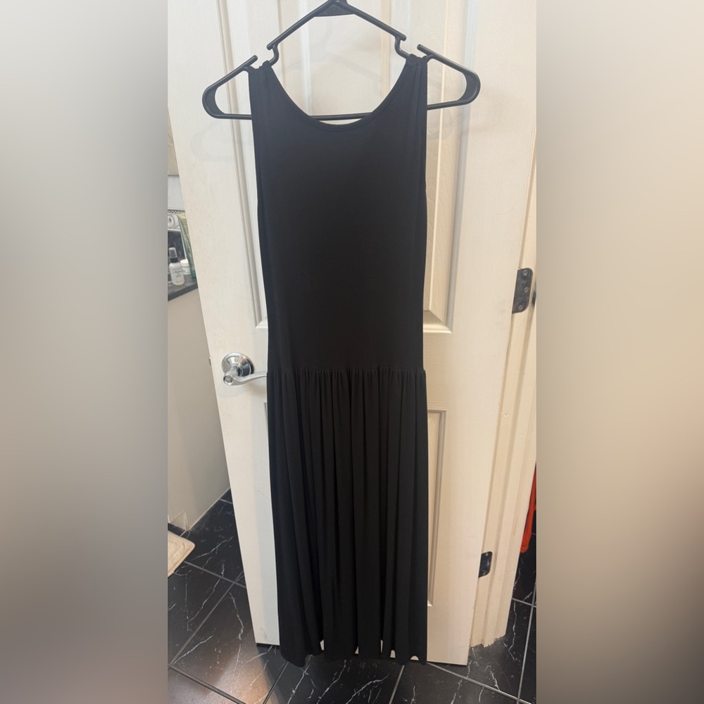 See You Monday Los Angeles Drop Waist Pleated Skirt Viscose Blend Midi Dress